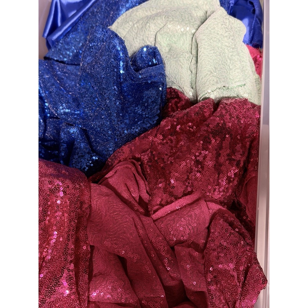 Sequin Fabric Scraps Assorted‎ Colors Craft Sewing Costume Decor Remnants